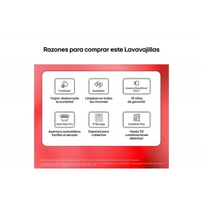 Lavavajillas LG DF587HHS Blanco