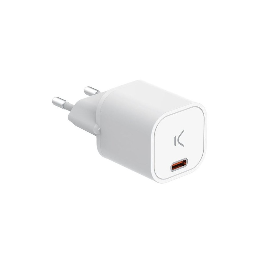 Cargador KSIX GAN USB-C Blanco 30W