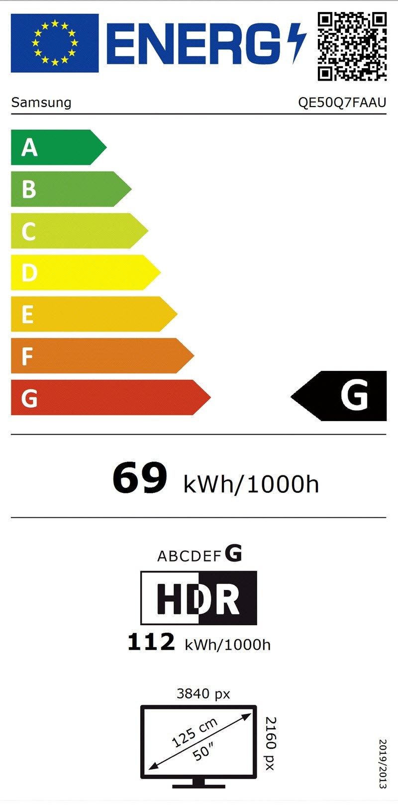 Etiqueta de Eficiencia Energética - QE50Q7FAAU
