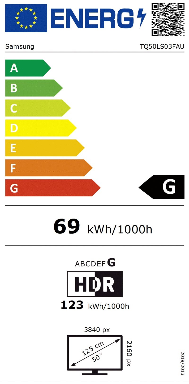 Etiqueta de Eficiencia Energética - TQ50LS03FAUXXC