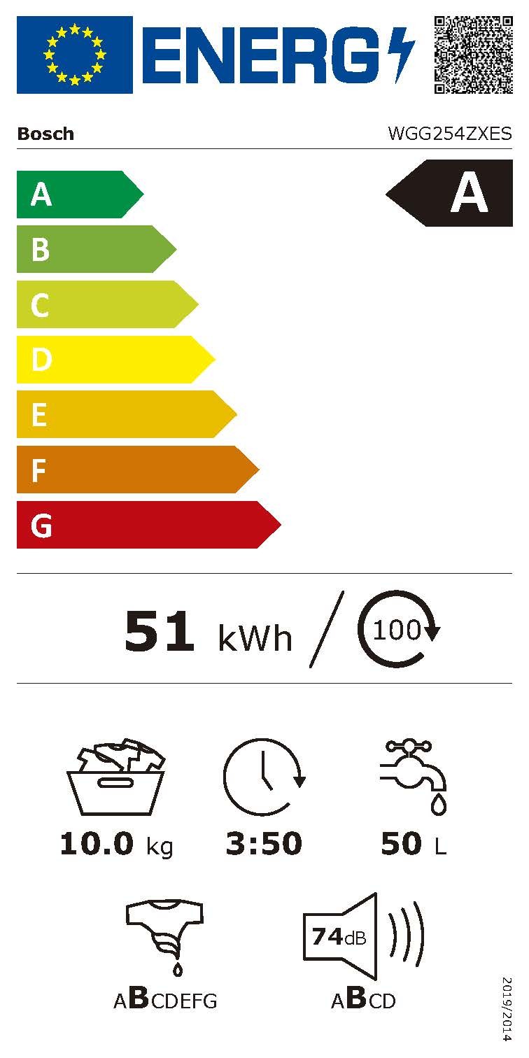 Etiqueta de Eficiencia Energética - WGG254ZBES