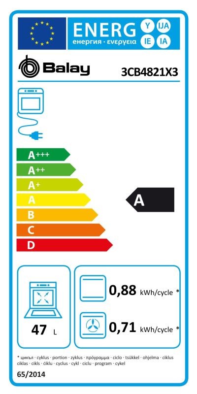Etiqueta de Eficiencia Energética - 3CB4821X3