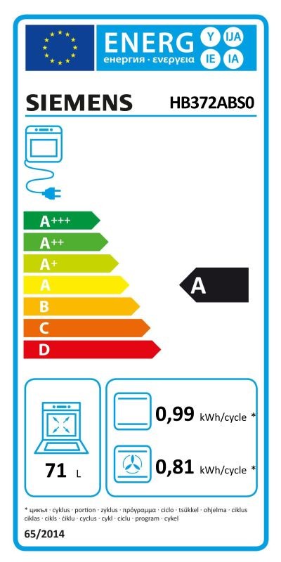 Etiqueta de Eficiencia Energética - HB372ABS0