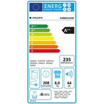 Secadora ASPES ASB801A2DB Blanco 8 kg
