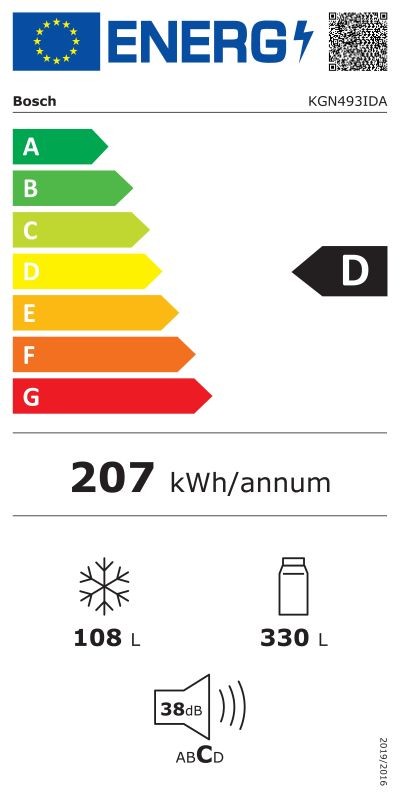 Etiqueta de Eficiencia Energética - KGN493IDA