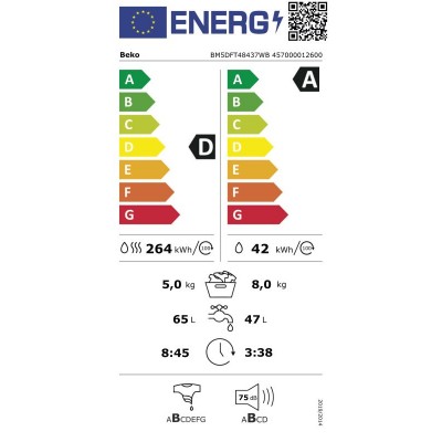 Lavasecadora Beko BM5DFT48437W