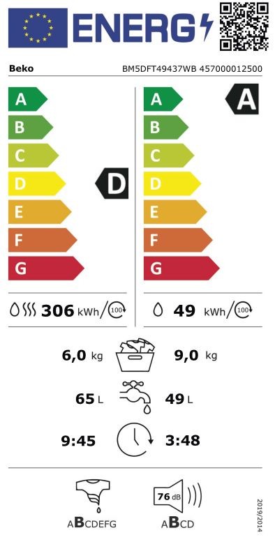 Etiqueta de Eficiencia Energética - BM5DFT49437WB