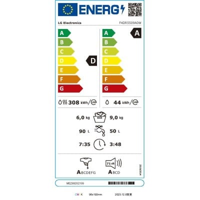 Lavasecadora LG F4DR5509A0W