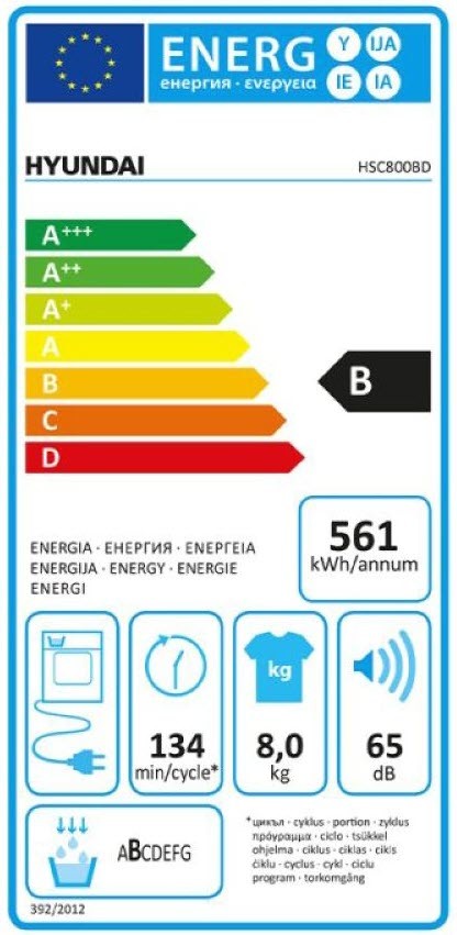 Etiqueta de Eficiencia Energética - HSC800BD