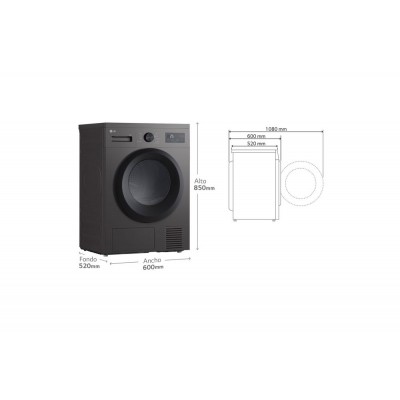 Secadora LG RHA1008NWK Grafito 8 kg