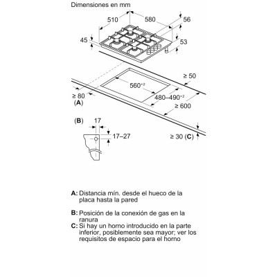 Placa Gas BALAY 3ETX463BB