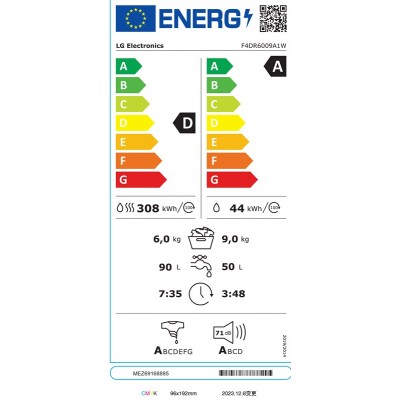 Lavasecadora LG F4DR6009A1W