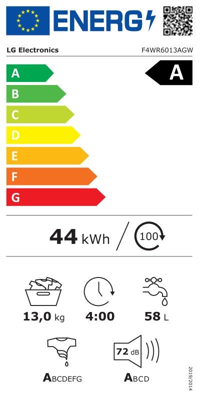 Etiqueta de Eficiencia Energética - F4WR6013AGW