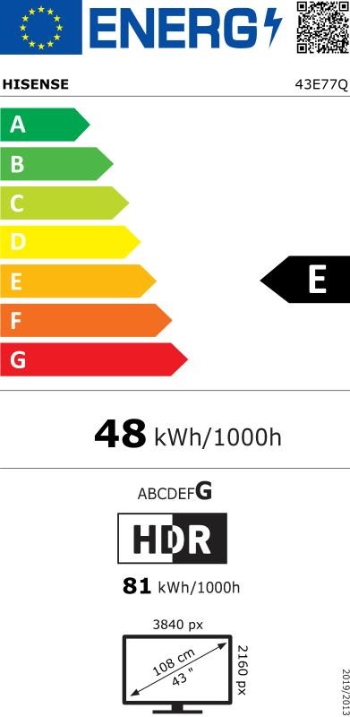 Etiqueta de Eficiencia Energética - TV04224278