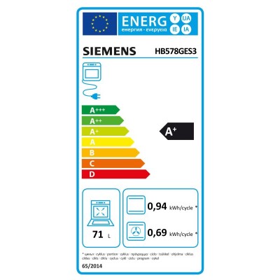Horno Multifunción - SIEMENS HB578GES3, Negro, Pirolítico, Hidrolítico, Eficiencia A+