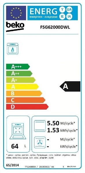 Etiqueta de Eficiencia Energética - FSG62000DWL