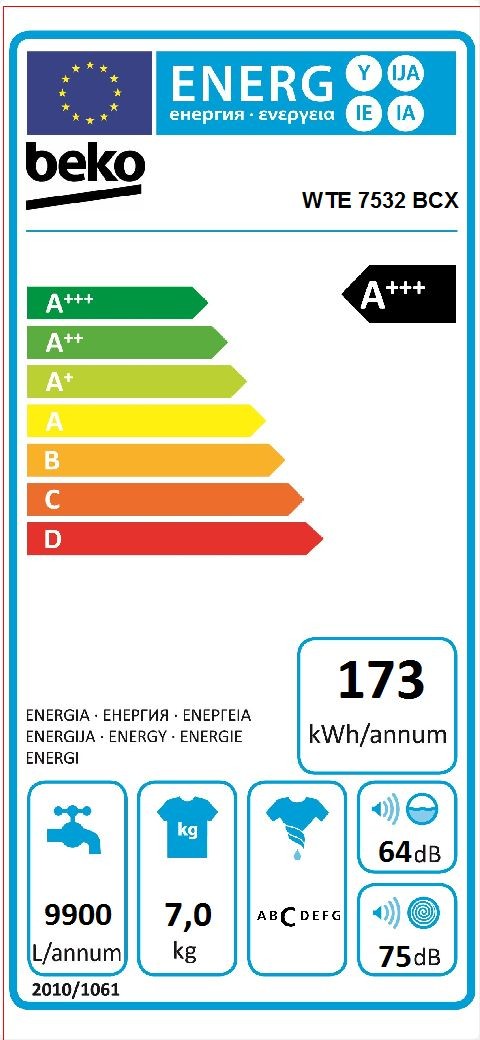 Etiqueta de Eficiencia Energética - WTE7532BCX