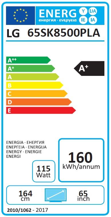 Etiqueta de Eficiencia Energética - 65SK8500