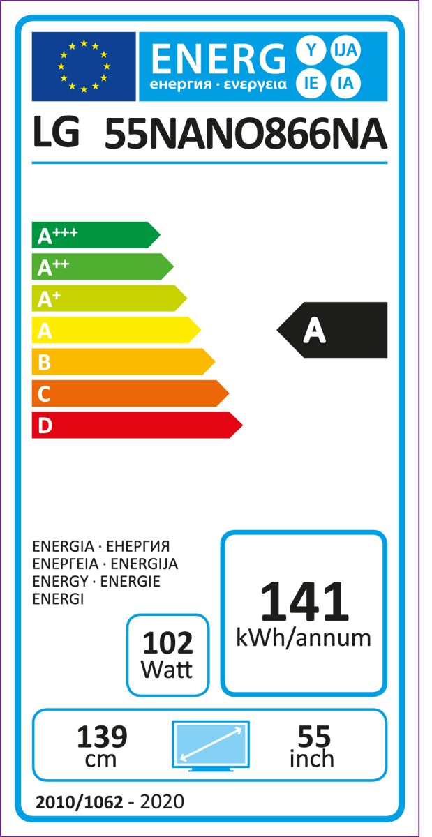 Etiqueta de Eficiencia Energética - 55NANO866NA