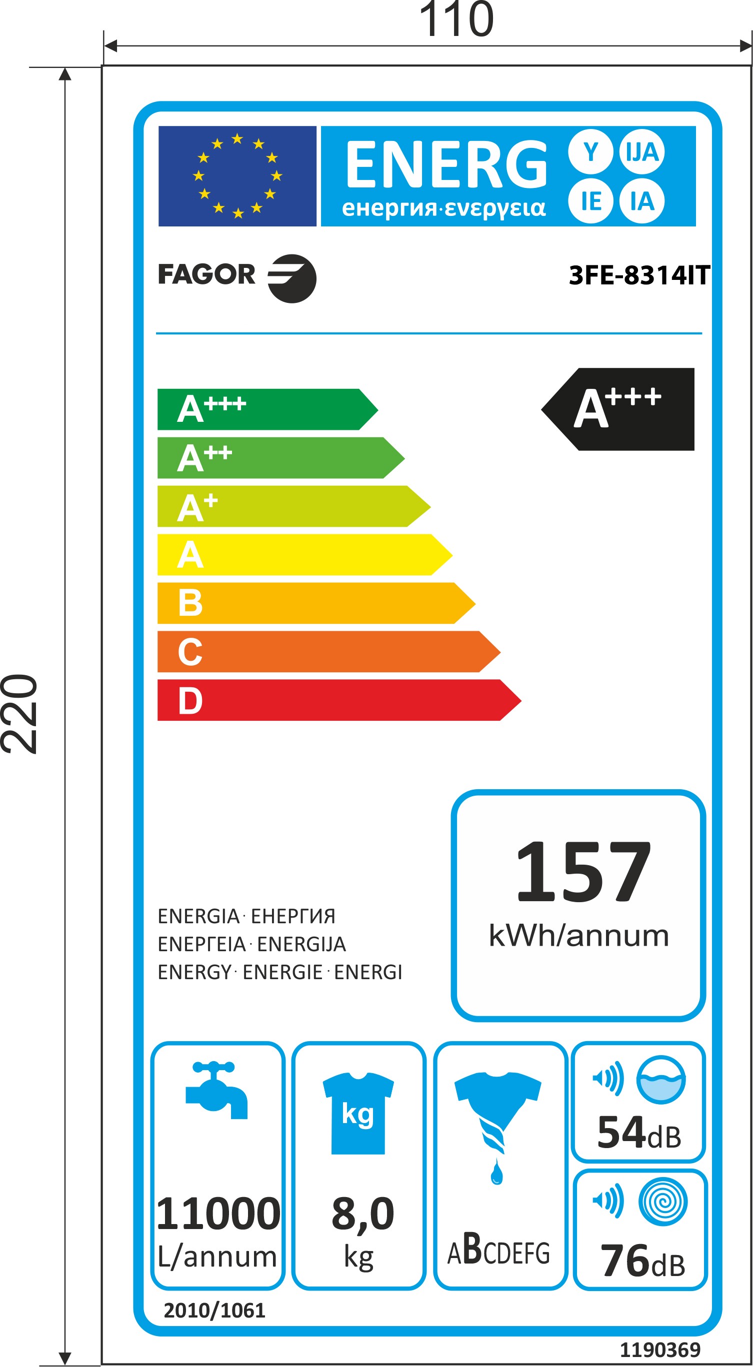 Etiqueta de Eficiencia Energética - 3FE-8314IT